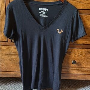 True Religion Black Tee with Emblem